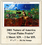 2001 Nature of America “Great Plains Prairie” Stamp Sheet