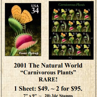 2001 The Natural World “Carnivorous Plants” Stamp Sheet