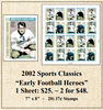 2002 Sports Classics “Early Football Heroes” Stamp Sheet