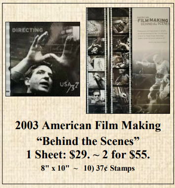 2003 American Film Making “Behind the Scenes” Stamp Sheet