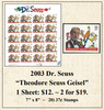 2003 Dr. Seuss “Theodore Seuss Geisel” Stamp Sheet