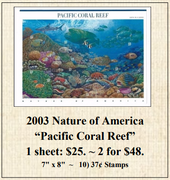 2003 Nature of America "Pacific Coral Reef" Stamp Sheet