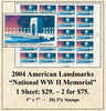 2004 American Landmarks “National WW II Memorial” Stamp Sheet