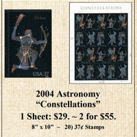 2004 Astronomy “Constellations” Stamp Sheet