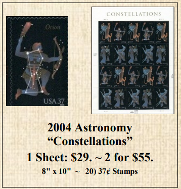 2004 Astronomy “Constellations” Stamp Sheet