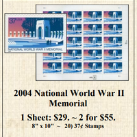 2004 National World War II Memorial Stamp Sheet