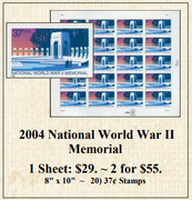 2004 National World War II Memorial Stamp Sheet