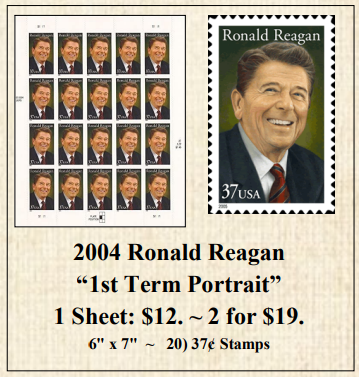 2004 Ronald Reagan “1st Term Portrait” Stamp Sheet