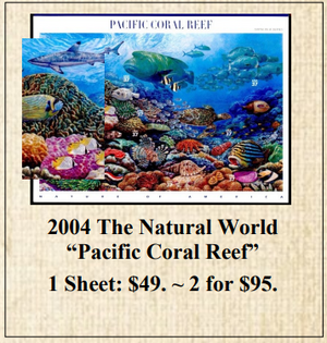 2004 The Natural World “Pacific Coral Reef” Stamp Sheet