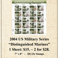 2004 US Military Series “Distinguished Marines” Stamp Sheet