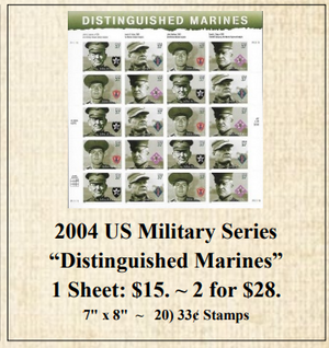 2004 US Military Series “Distinguished Marines” Stamp Sheet