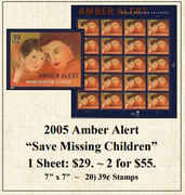 2005 Amber Alert “Save Missing Children” Stamp Sheet