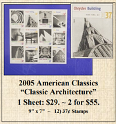 2005 American Classics “Classic Architecture” Stamp Sheet