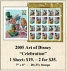 2005 Art of Disney “Celebration” Stamp Sheet