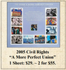 2005 Civil Rights “A More Perfect Union” Stamp Sheet