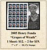 2005 Henry Fonda “Grapes of Wrath” Stamp Sheet