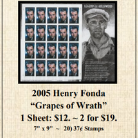 2005 Henry Fonda “Grapes of Wrath” Stamp Sheet