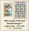 2005 Legends of Baseball "Baseball Sluggers" Stamp Sheet