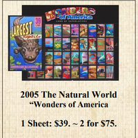 2005 The Natural World “Wonders of America" Stamp Sheet