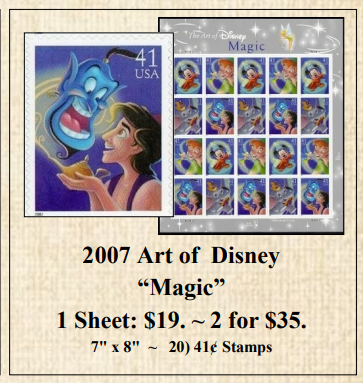 2007 Art of Disney “Magic” Stamp Sheet