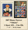 2007 Disney Forever “Villains” Stamp Sheet
