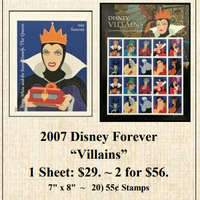 2007 Disney Forever “Villains” Stamp Sheet