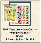 2007 Great American Classics “Sunday Funnies” Stamp Sheet