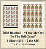 2008 Baseball "Take Me Out to the Ball Game" Stamp Sheet