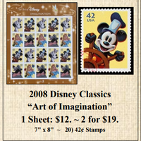 2008 Disney Classics “Art of Imagination” Stamp Sheet