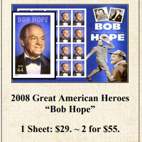 2008 Great American Heroes “Bob Hope” Stamp Sheet