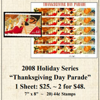 2008 Holiday Series "Thanksgiving Day Parade" Stamp Sheet