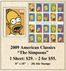 2009 American Classics “The Simpsons” Stamp Sheet