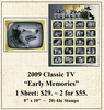 2009 Classic TV “Early Memories” Stamp Sheet