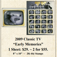 2009 Classic TV “Early Memories” Stamp Sheet
