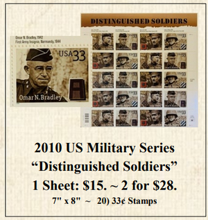 2010 US Military Series “Distinguished Soldiers” Stamp Sheet