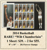 2014 Basketball RARE! “Wilt Chamberlain” Stamp Sheet