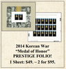 2014 Korean War “Medal of Honor” PRESTIGE FOLIO! Stamp Sheet
