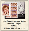 RARE! 2016 Legends of Hollywood “Shirley Temple” Stamp Sheet