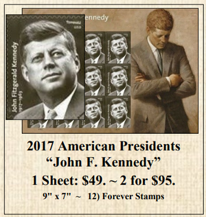 2017 American Presidents “John F. Kennedy” Stamp Sheet