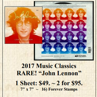 2017 Music Classics RARE! “John Lennon” Stamp Sheet