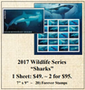 2017 Wildlife Series “Sharks” Stamp Sheet