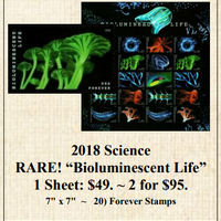 2018 Science RARE! “Bioluminescent Life” Stamp Sheet