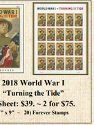 2018 World War I “Turning the Tide” Stamp Sheet