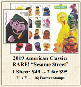 2019 American Classics RARE! “Sesame Street” Stamp Sheet