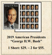 2019 American Presidents “George H.W. Bush” Stamp Sheet
