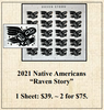 2021 Native Americans “Raven Story” Stamp Sheet