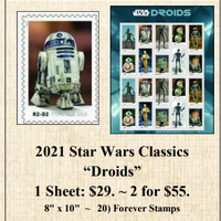 2021 Star Wars Classics “Droids” Stamp Sheet
