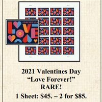 2021 Valentines Day “Love Forever!” RARE! Stamp Sheet