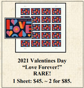 2021 Valentines Day “Love Forever!” RARE! Stamp Sheet