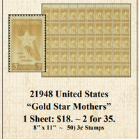 21948 United States “Gold Star Mothers” Stamp Sheet